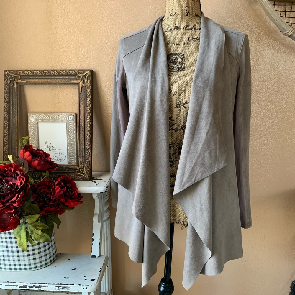 Blank NYC Cloud Nine faux suede drape jacket